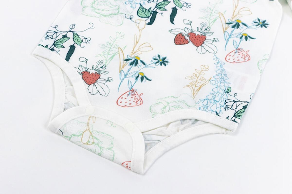 Organic Cotton Jersey Long Sleeve Onesie - Spring Harvest