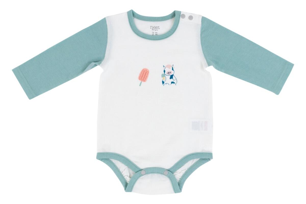 Organic Cotton Jersey Long Sleeve Onesie - Summer Graze