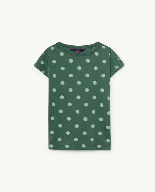 Hippo T-Shirt Green Polka Dots