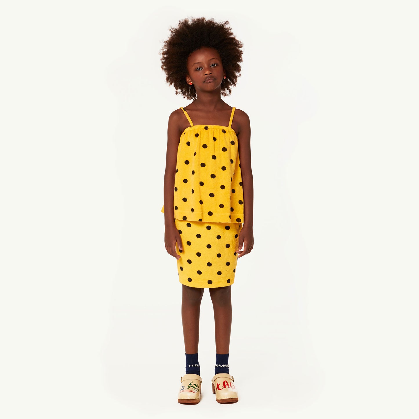 Kitten Skirt Yellow Polka Dots