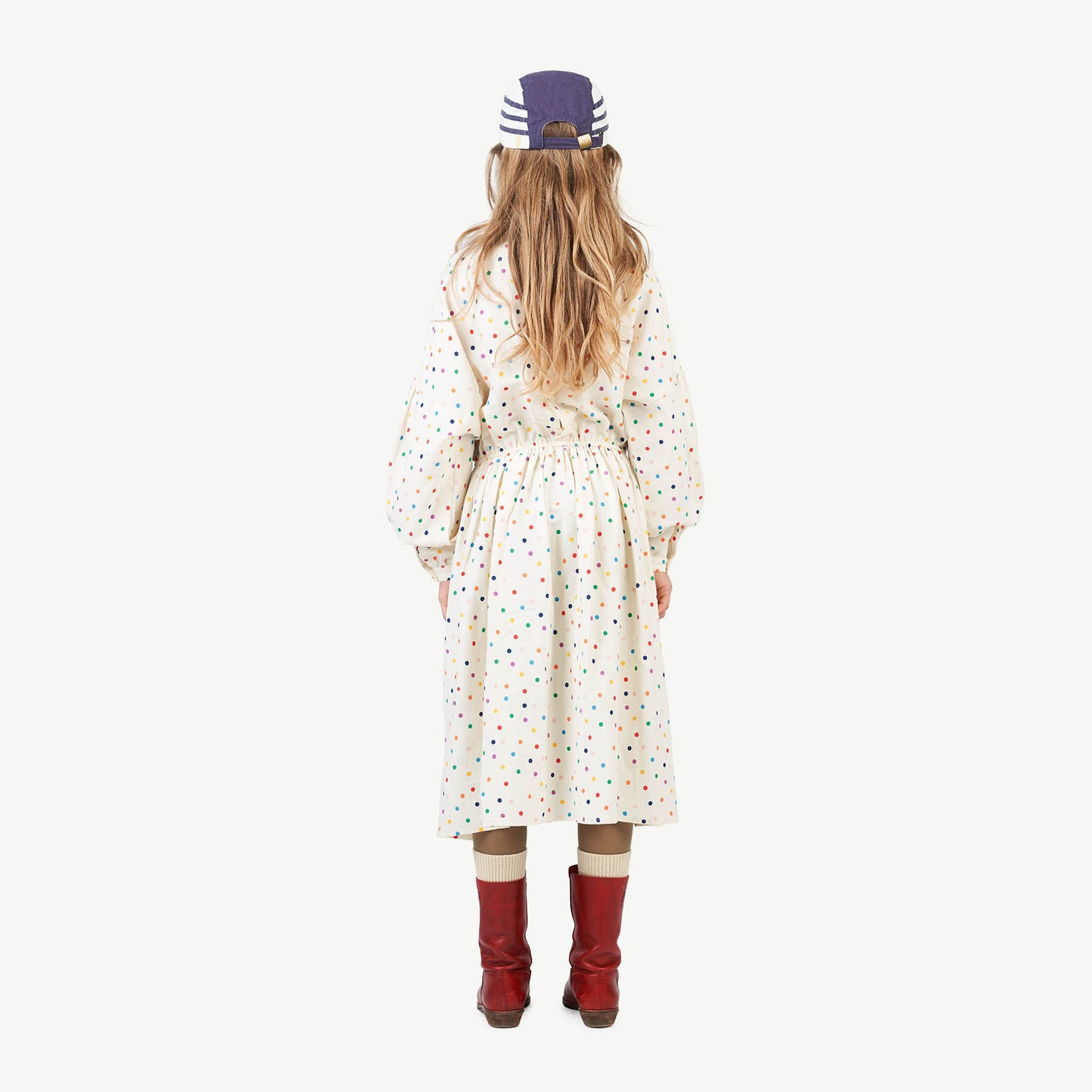 Dots Tortoise Kids Dress Raw White Dots