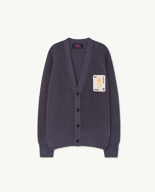 Plain Racoon Kids Cardigan Navy Blue