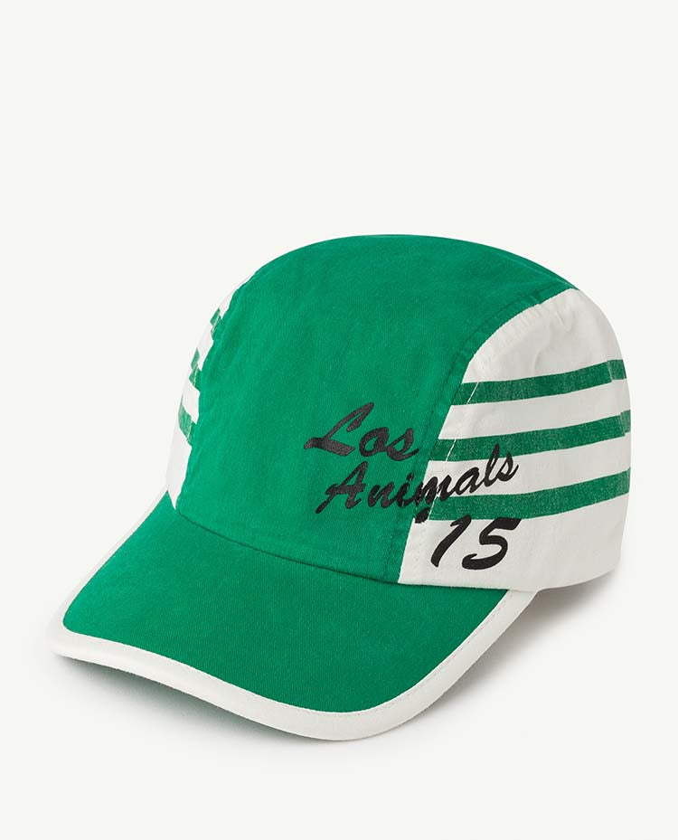 Stripes Hamster Kids Cap Green Los Animals