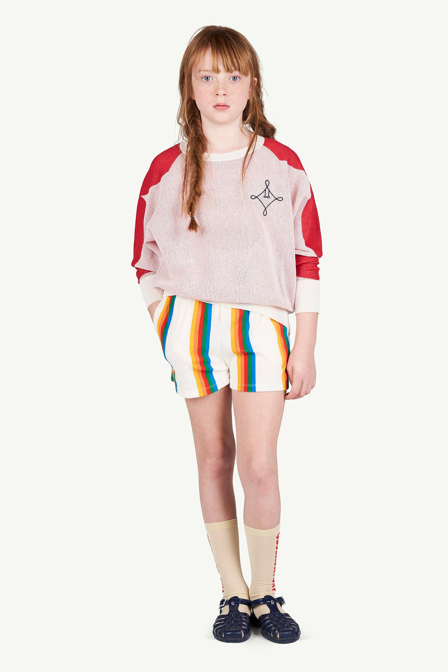 Poodle Kids Shorts White Rainbow