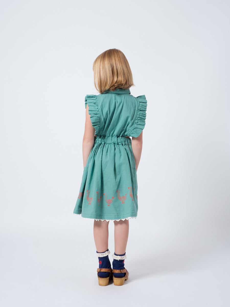 Bobo Choses Girl Geese Ruffles Dress