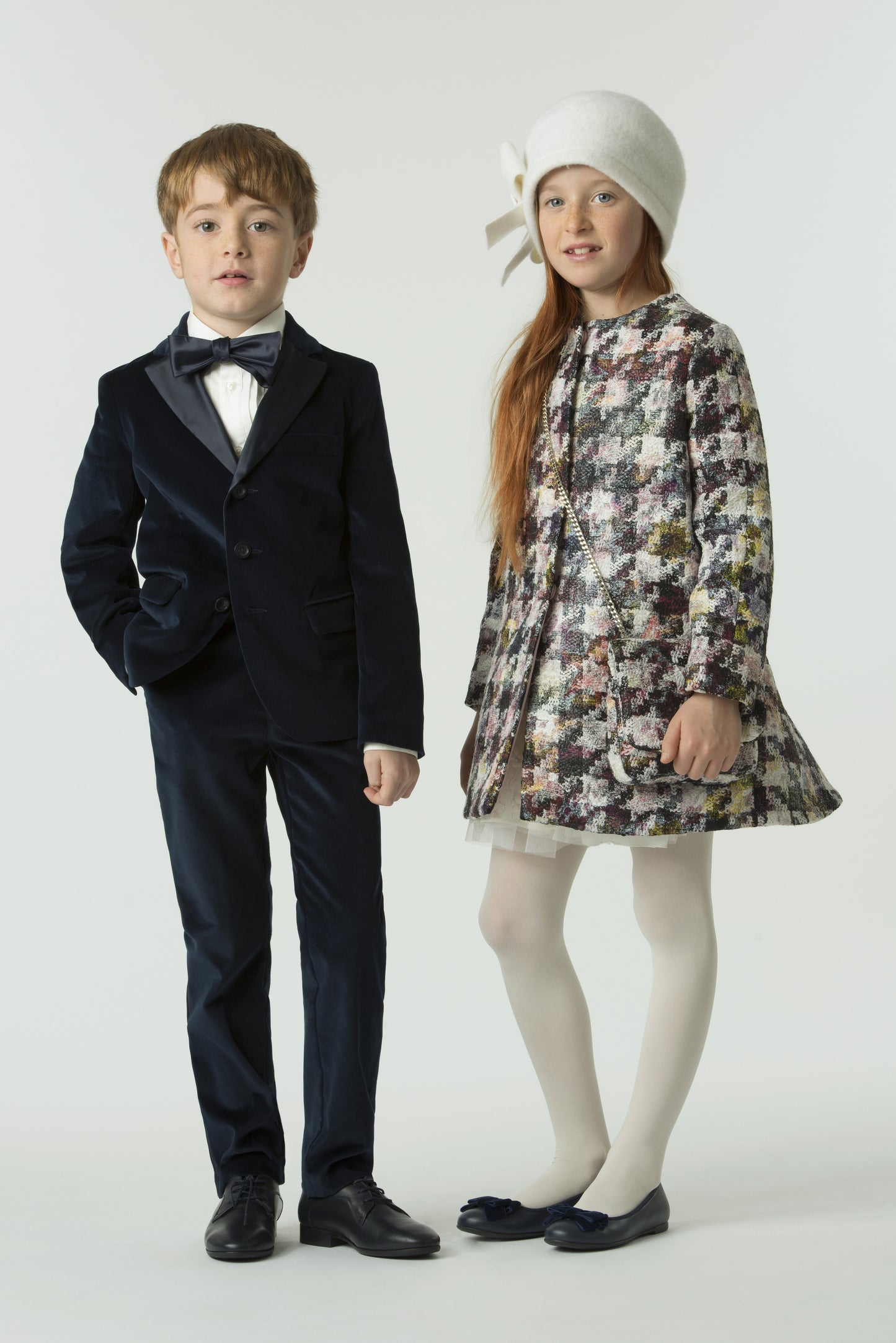 Girls MULTICOLOR houndstooth COAT
