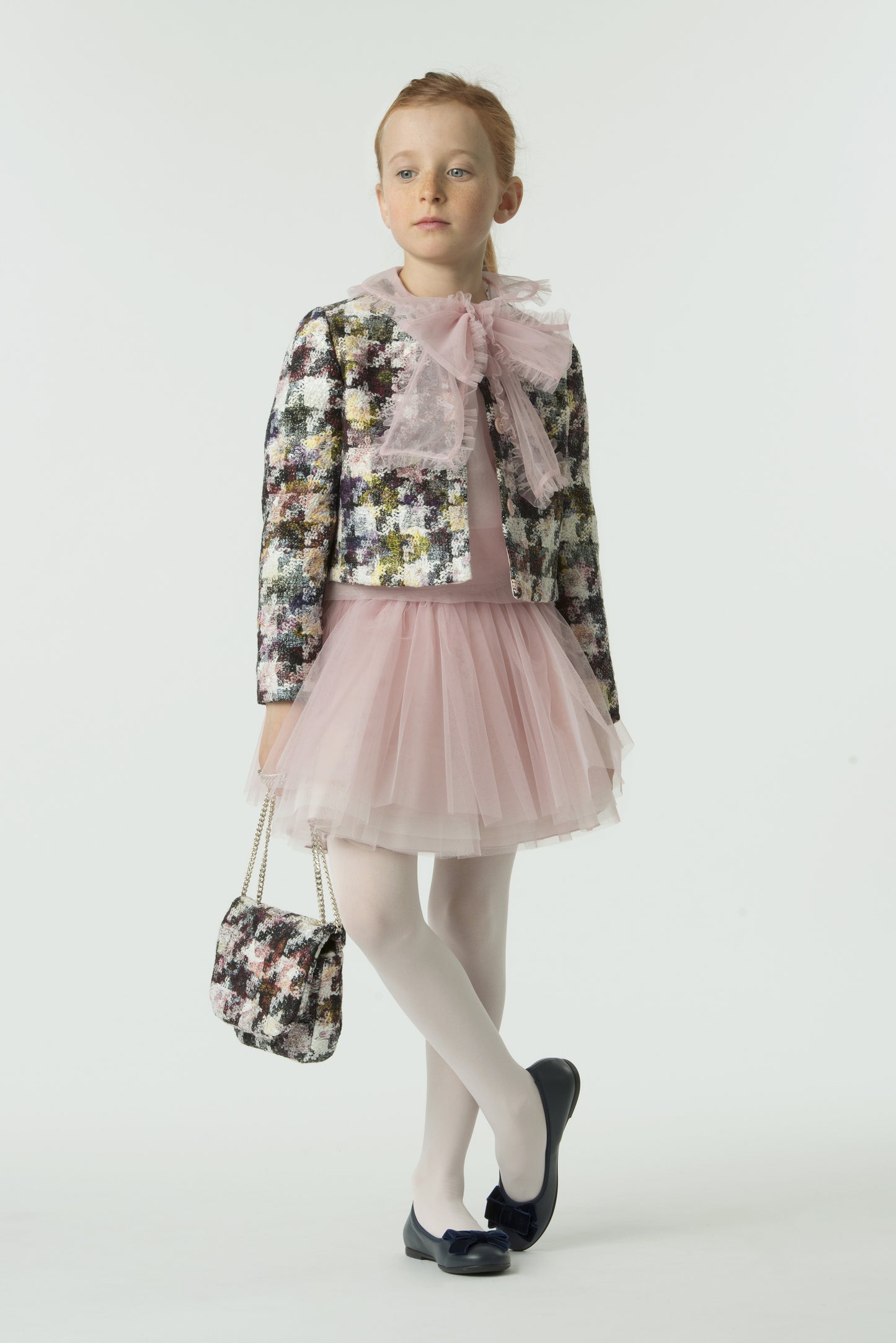 Girls MULTICOLOR houndstooth JACKET