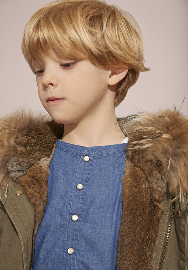 HUNTER GREEN/ NAT FUR PARKA