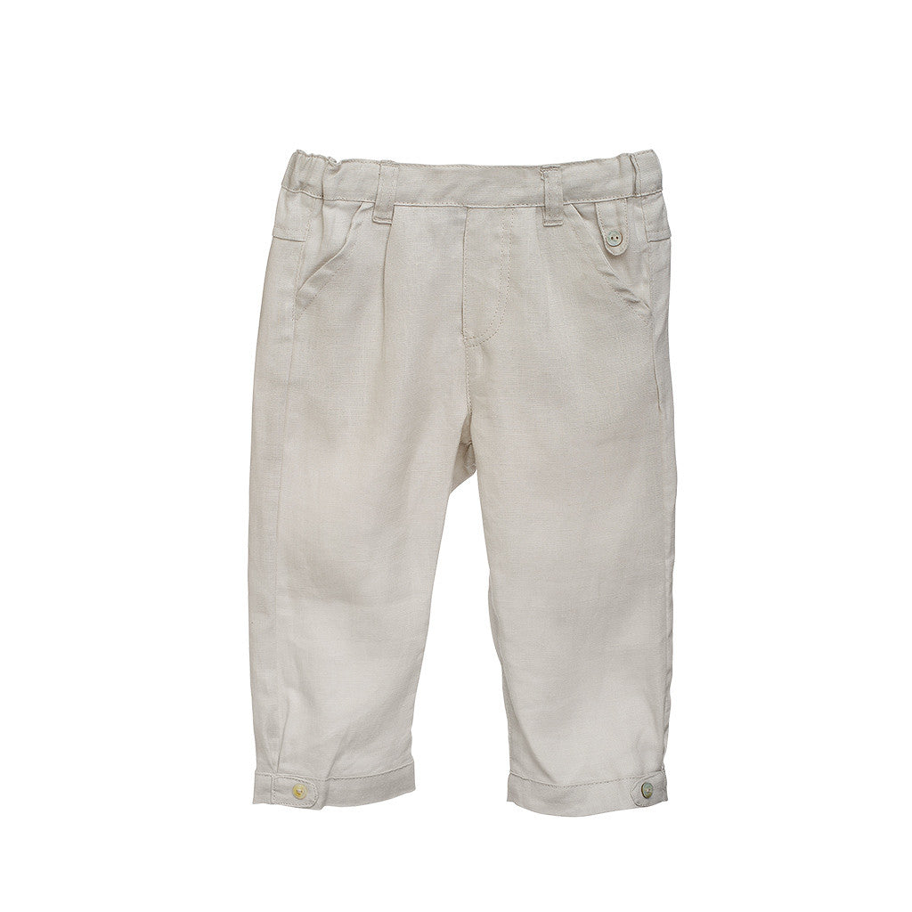 Boys Khaki Linen Pants