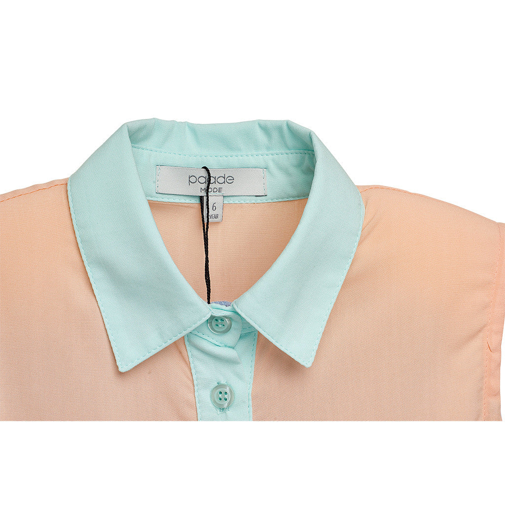 Multi-coloured Sleeveless Girls Blouse