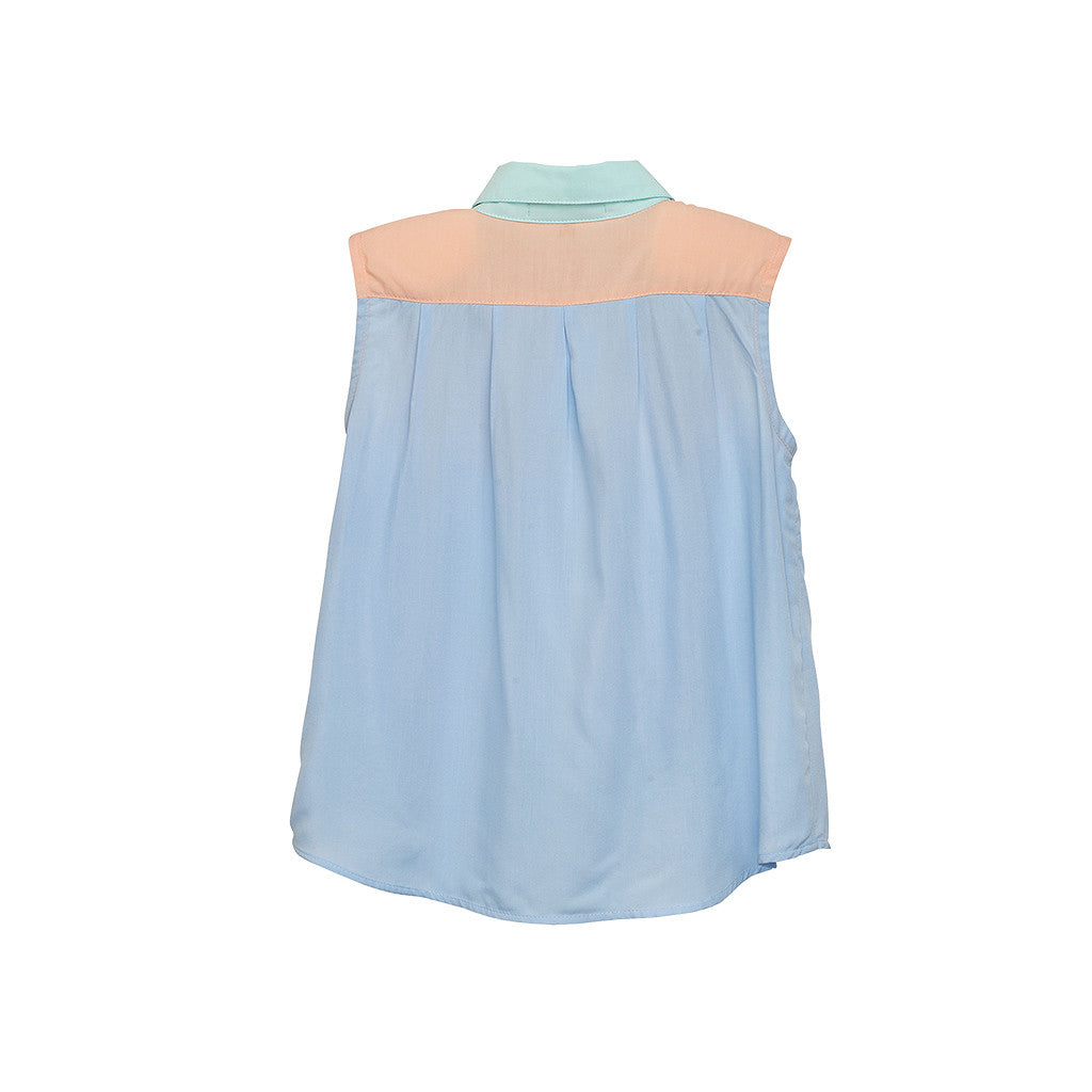 Multi-coloured Sleeveless Girls Blouse