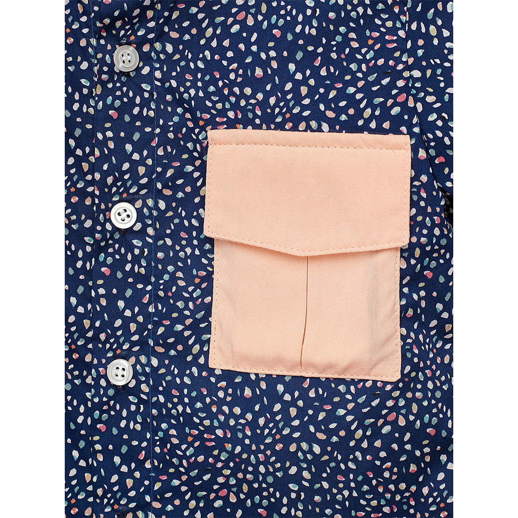Navy Heather Boys Shirt with Pockets
