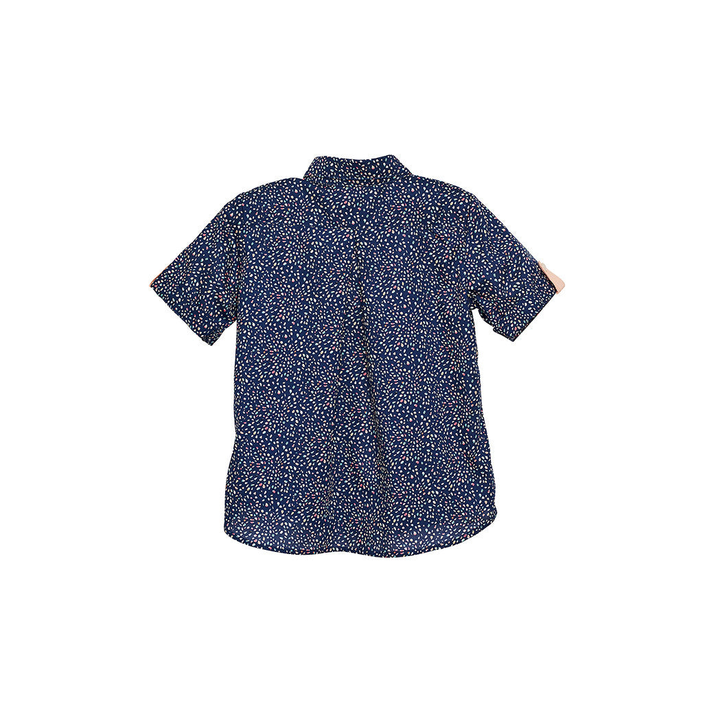 Navy Heather Boys Shirt with Pockets