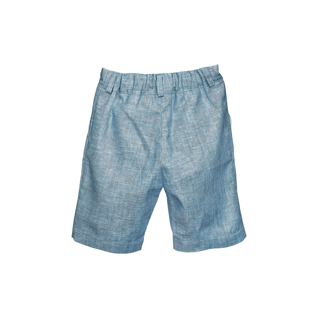 Blue Linen Boys Shorts