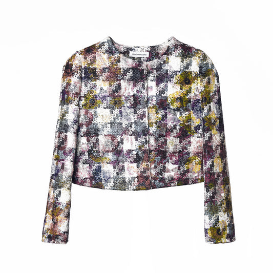 Girls MULTICOLOR houndstooth JACKET