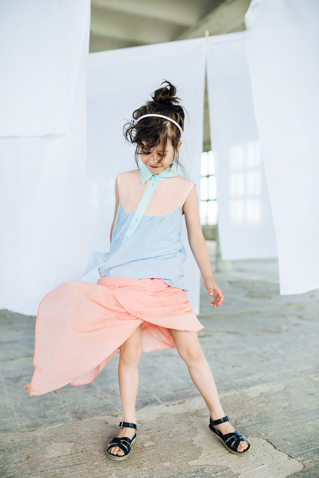 Multi-coloured Sleeveless Girls Blouse