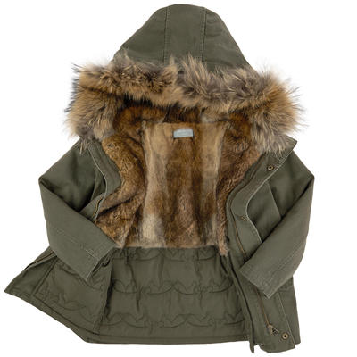 HUNTER GREEN/ NAT FUR PARKA