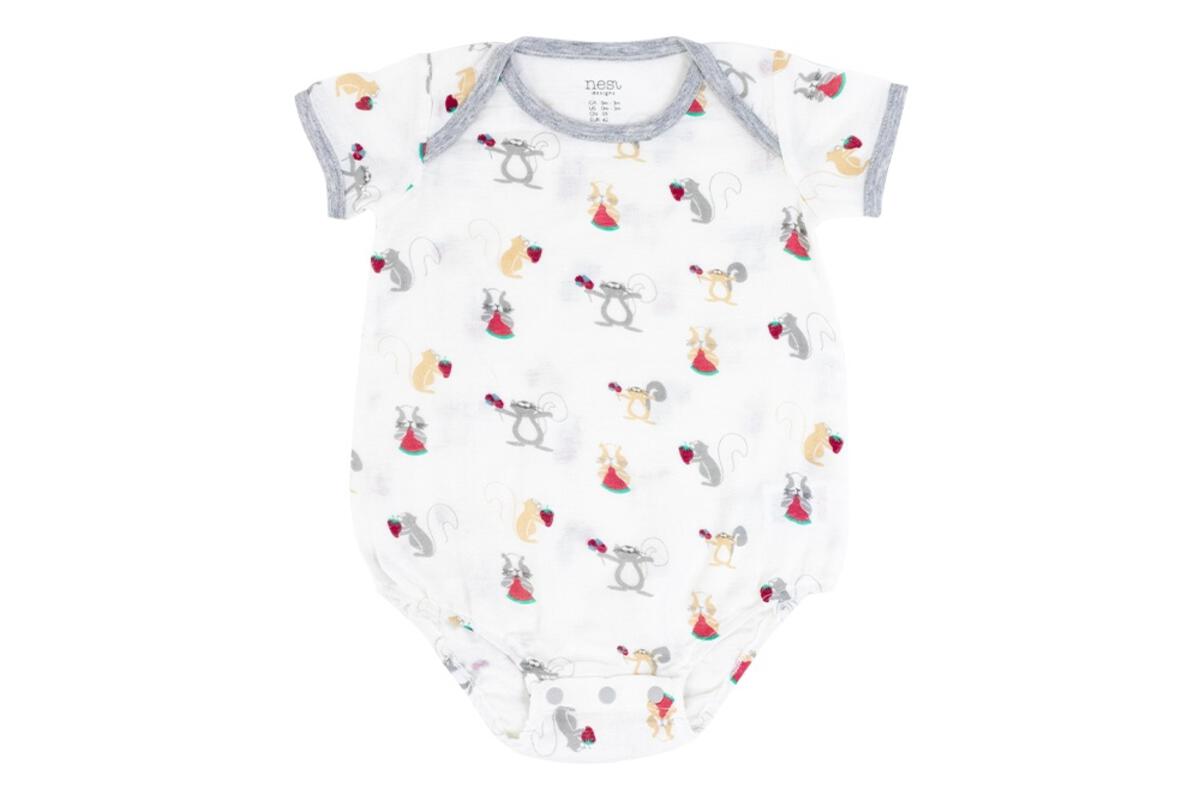 Bamboo Pima Short Sleeve Onesie - Squirrely