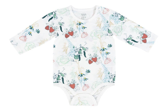 Organic Cotton Jersey Long Sleeve Onesie - Spring Harvest