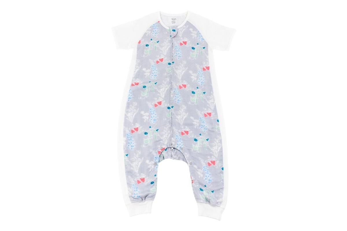 0.6 TOG Raglan Bamboo Pima Short Sleeve Sleep Suit - Garden Bounty