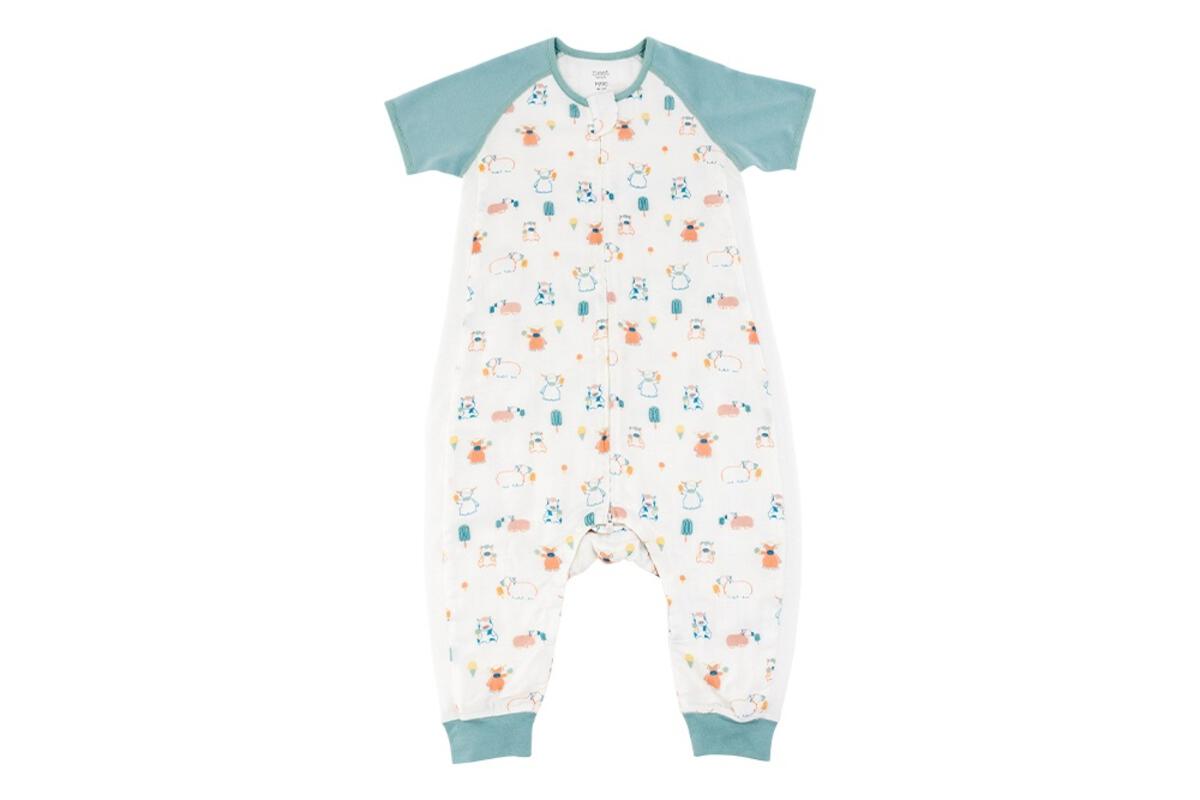 0.6 TOG Raglan Bamboo Pima Short Sleeve Sleep Suit  - Summer Graze