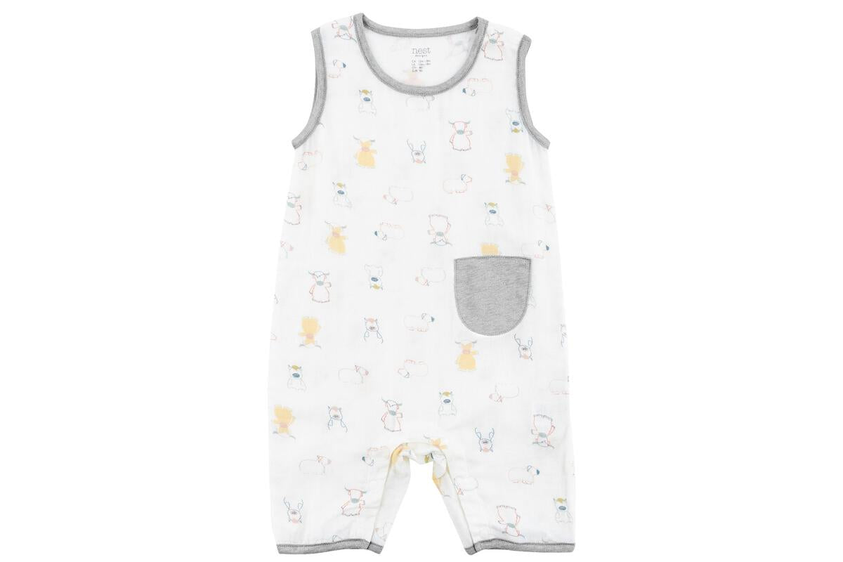 Bamboo Pima Sleeveless Romper - Ox-Standing