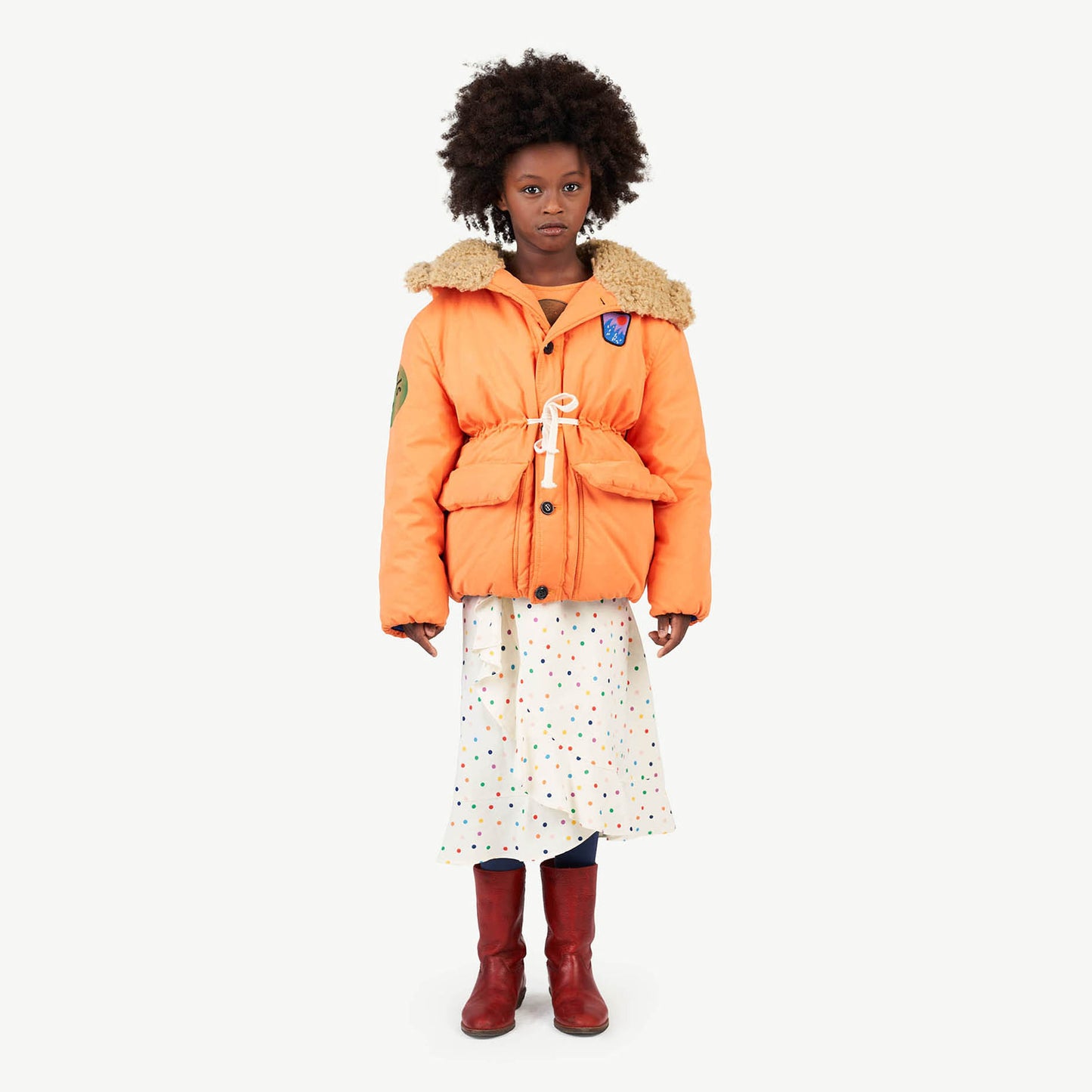 Calf Kids Jacket Orange Animals