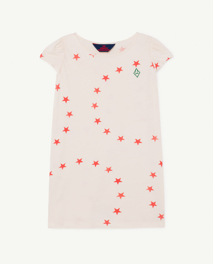 Flamingo Kids Dress White Stars