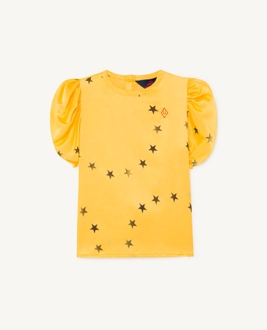 Silky Canary Kids Blouse Yellow Stars