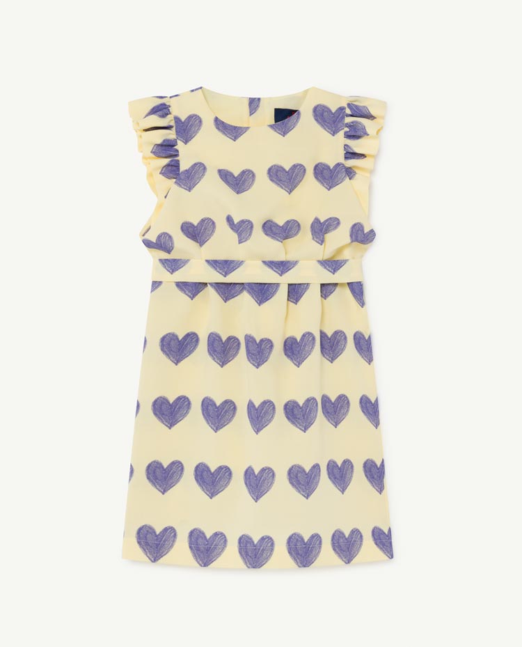 Weasel Kids Dress Yellow Hearts