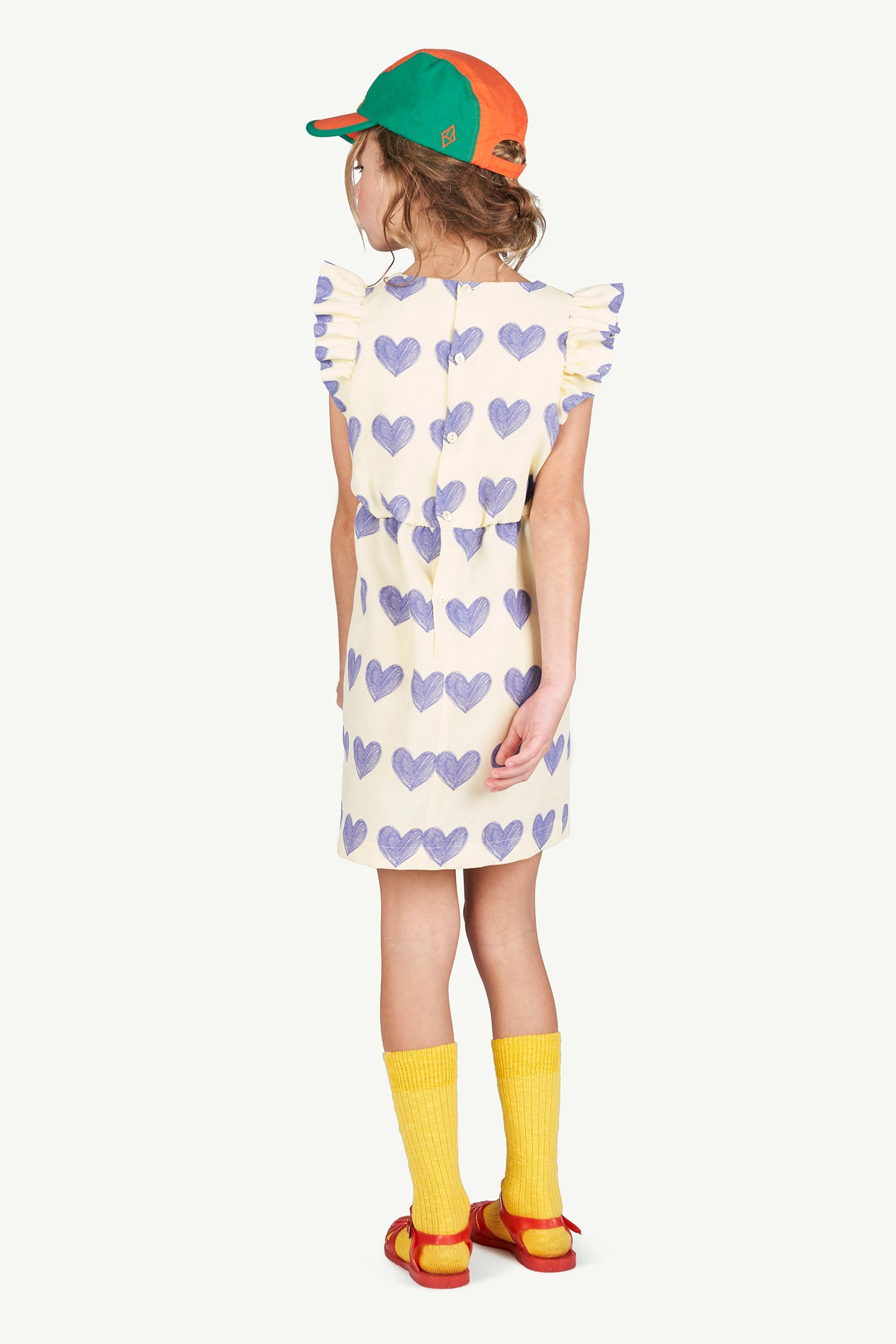 Weasel Kids Dress Yellow Hearts