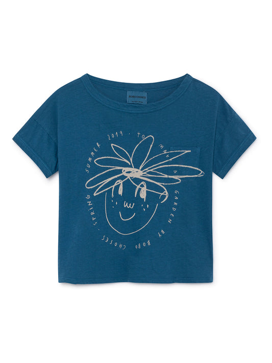 Bobo Choses Boy Daisy Short Linen T-Shirt