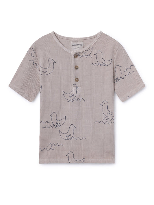 Bobo Choses Boy Geese Buttons T-Shirt