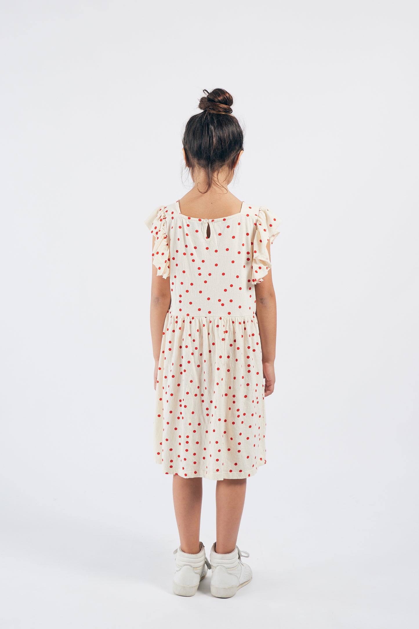 Dots Jersey Ruffle Dress