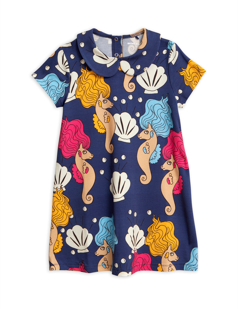 Seahorse Collar SS Dress Navy