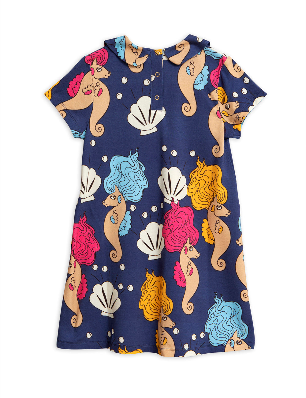 Seahorse Collar SS Dress Navy