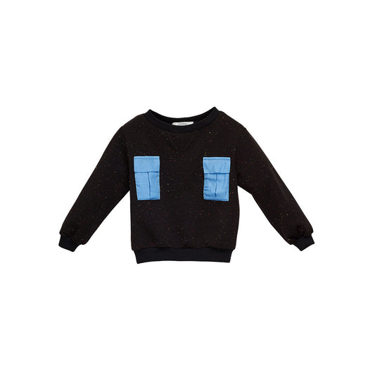 Black Jersey Boys Sweatshirt with pockets