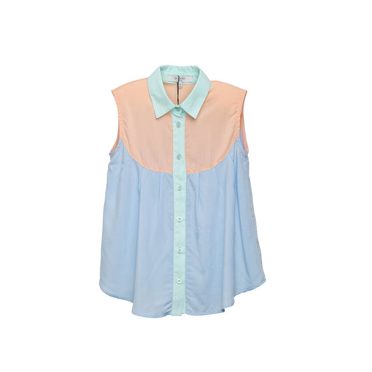 Multi-coloured Sleeveless Girls Blouse