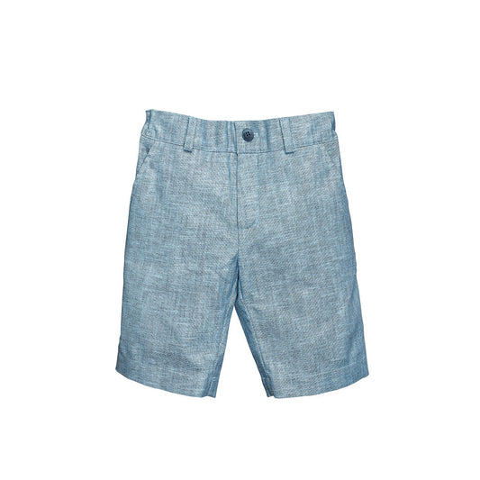 Blue Linen Boys Shorts