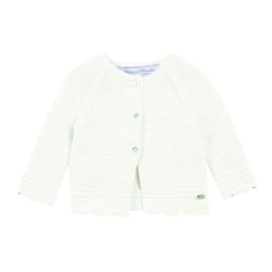 BABY GIRLS Pearl White CARDIGAN