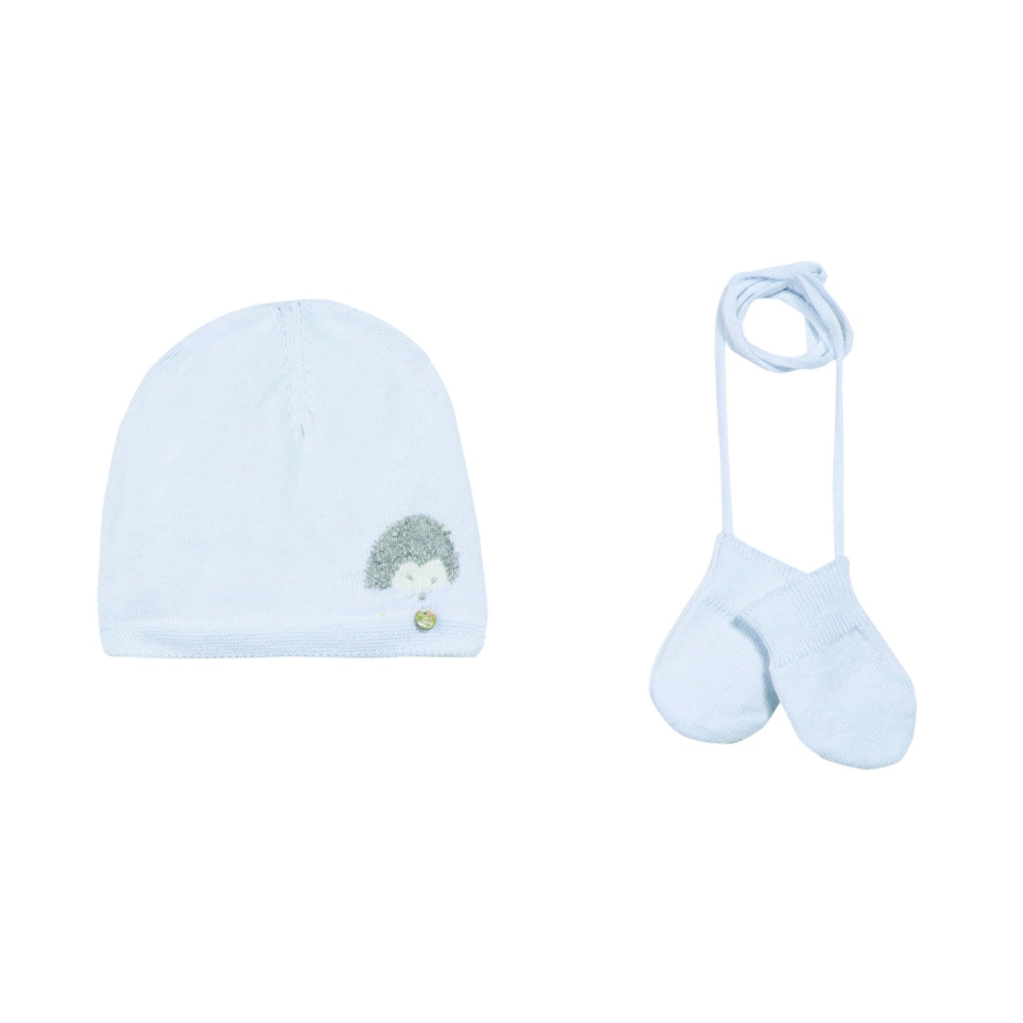 BABY UNISEX Sky Blue Cap and Mitten