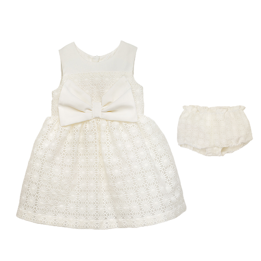 Baby Girls Embroidered Daisy Bodice Dress & Bloomers