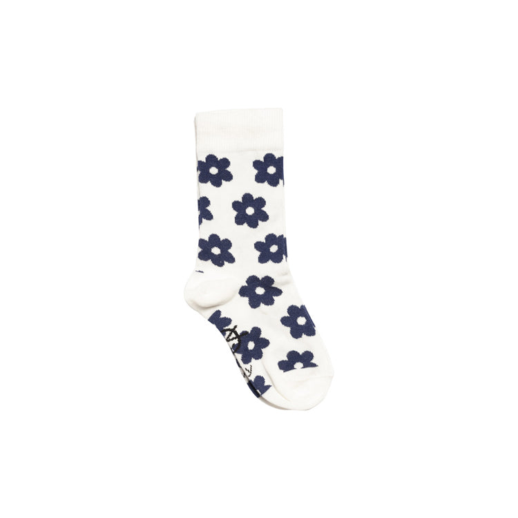 Daily Ankle Sock Ecru/NavyFlowers