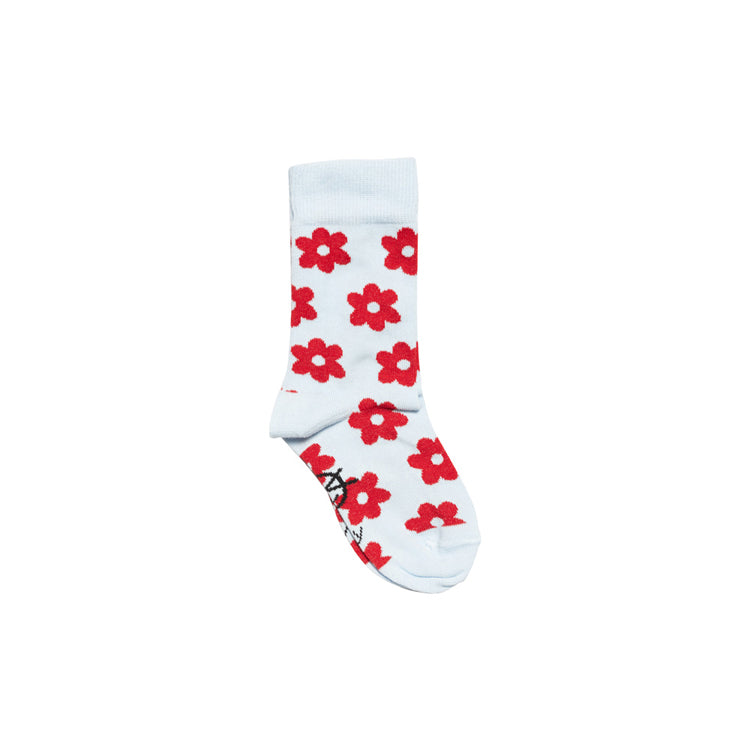 Daily Ankle Sock PaleBlue/RedFlowers